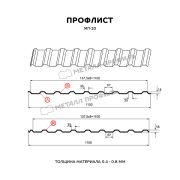 Профлист МЕТАЛЛ ПРОФИЛЬ МП-20x1100-B (ПЭ-01-1035-0,45)