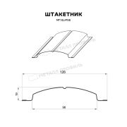 Штакетник металлический МЕТАЛЛ ПРОФИЛЬ ELLIPSE-T 19х126 (ECOSTEEL_T-12-Золотой Орех-0.45)
